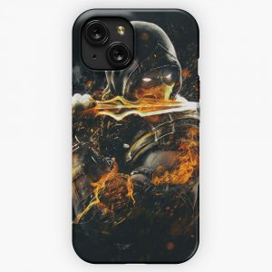 Mortal Kombat X Scorpion On Fire iPhone 15 Slim Phone Case Cover