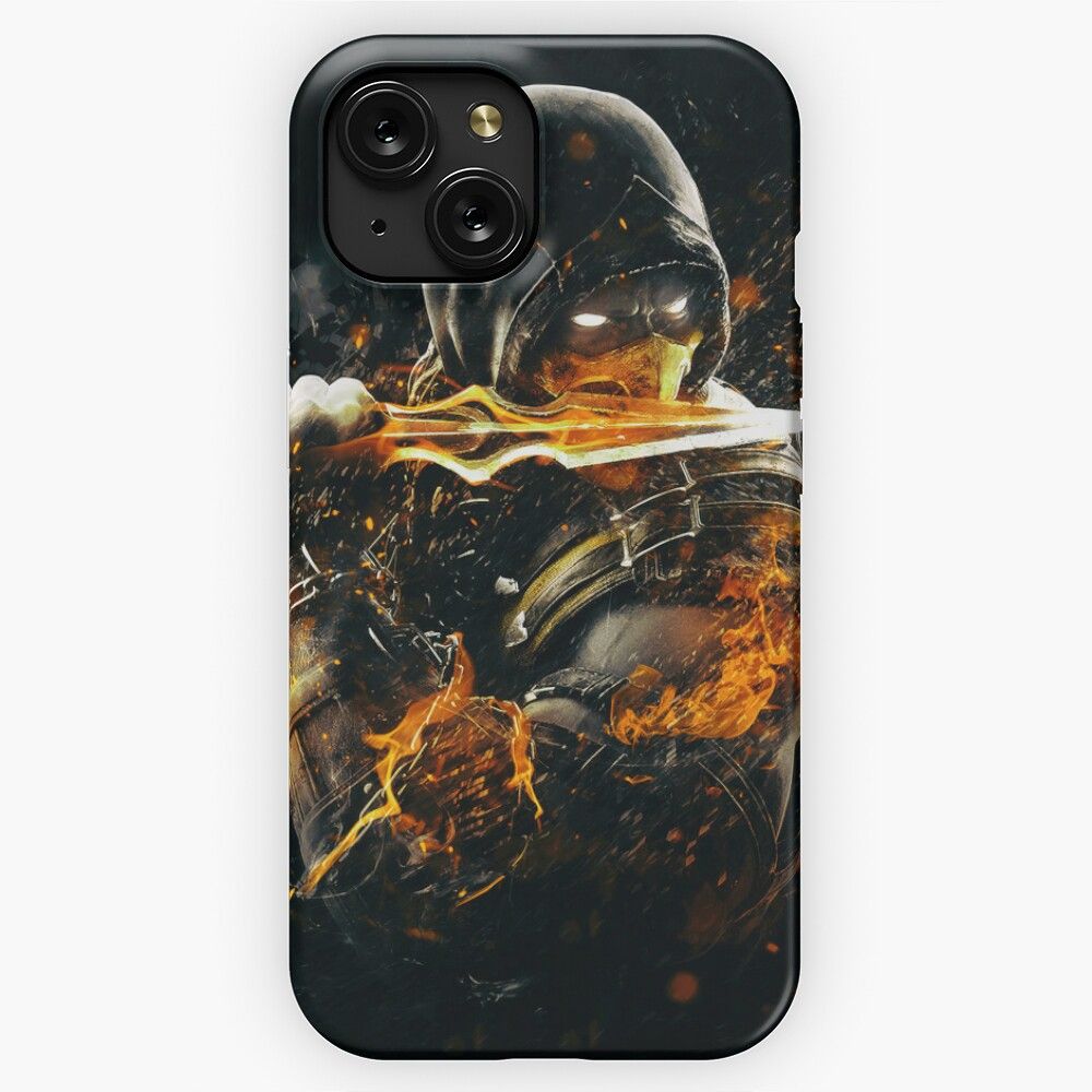 Mortal Kombat X Scorpion On Fire iPhone 15 Slim Phone Case Cover