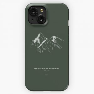 Mountains Christian Design Green iPhone 15 Slim Phone Case Cover