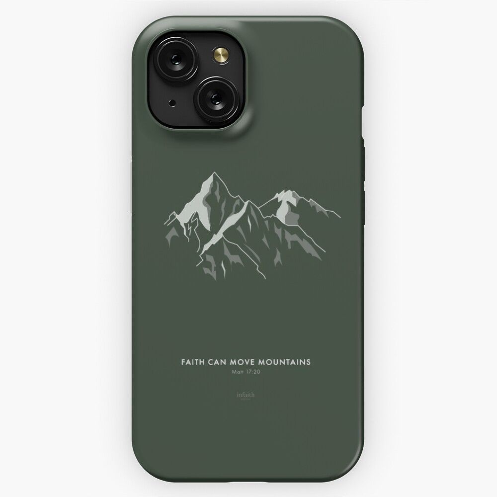Mountains Christian Design Green iPhone 15 Slim Phone Case Cover