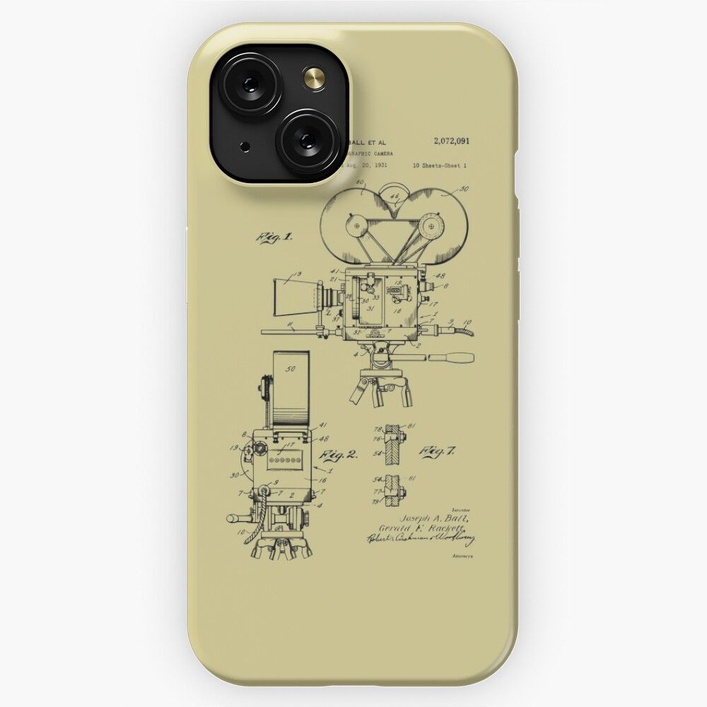 Movie Film Camera Patent Prints 1937 iPhone 15 Slim Phone Case Cover