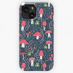 Mushrooms Toadstools And Frogs iPhone 15 Slim Phone Case Cover