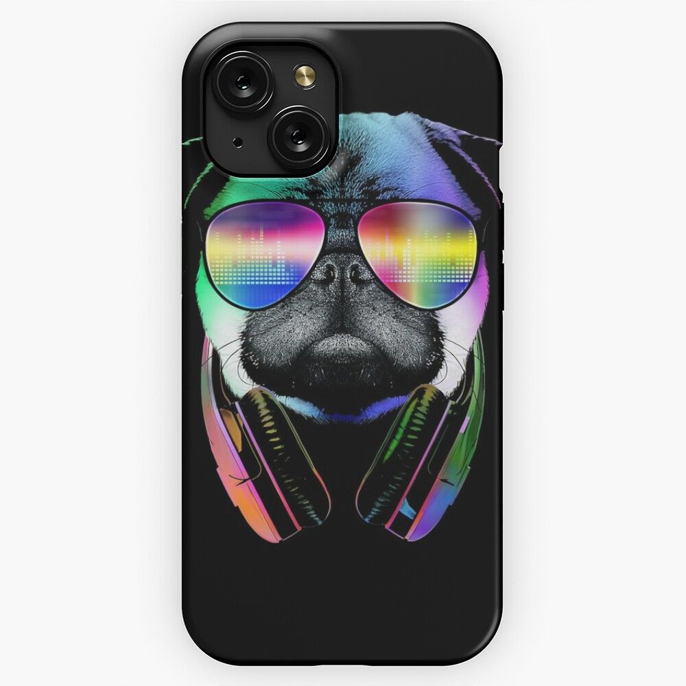 Music Love Pug iPhone 15 Slim Phone Case Cover