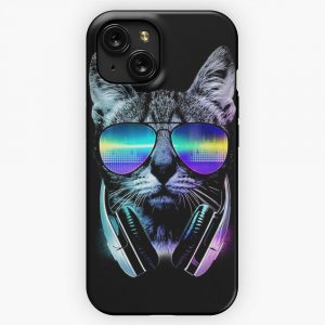Music Lover Cat iPhone 15 Slim Phone Case Cover