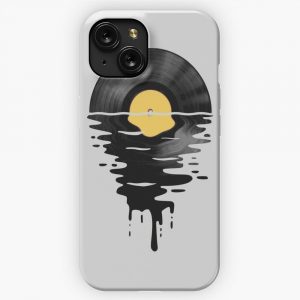 Music Vinyl Cool Sunset Yellow iPhone 15 Slim Phone Case Cover