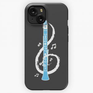Musical Clarinet Treble Clef iPhone 15 Slim Phone Case Cover