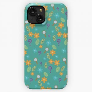 Mystery Inc Pattern Teal iPhone 15 Slim Phone Case Cover