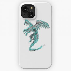 Mystic White Lightning Dragon Scribble Black iPhone 15 Slim Phone Case Cover