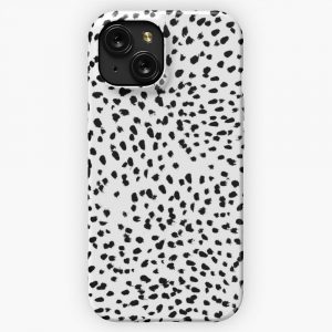 Nadia Black And White Animal Print Dalmatian Spot Spots Dots Bw iPhone 15 Slim Phone Case Cover
