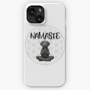 Namaste Yoga Dog Flower Of Life iPhone 15 Slim Phone Case Cover