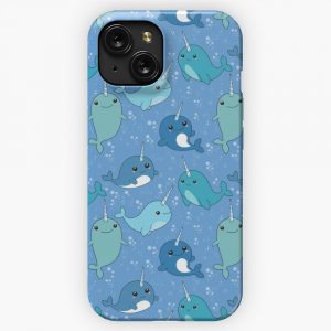 Narwhal Pattern iPhone 15 Slim Phone Case Cover