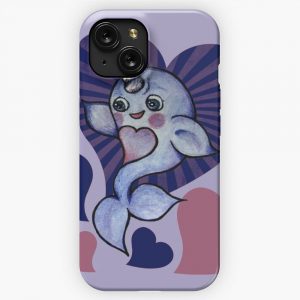 Narwhal With Hears iPhone 15 Slim Phone Case Cover