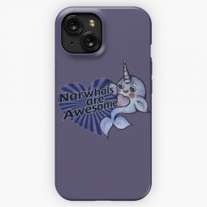 Narwhals Are Awesome iPhone 15 Slim Phone Case Cover