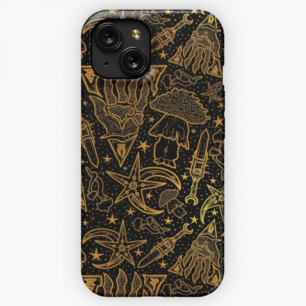 Nerevars Incarnate Morrowind Gold Pattern Goty Edition Inspired Scrolls Elder Online Fantasy Rpg Dunmer iPhone 15 Slim Phone Case Cover