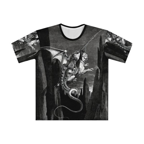 The descent of the abyss leading to Hell on Geryon’s back - Gustave Dore All-over-print T-shirt