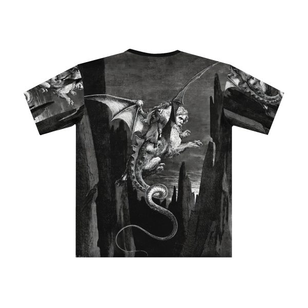 The descent of the abyss leading to Hell on Geryon’s back - Gustave Dore All-over-print T-shirt - Image 2